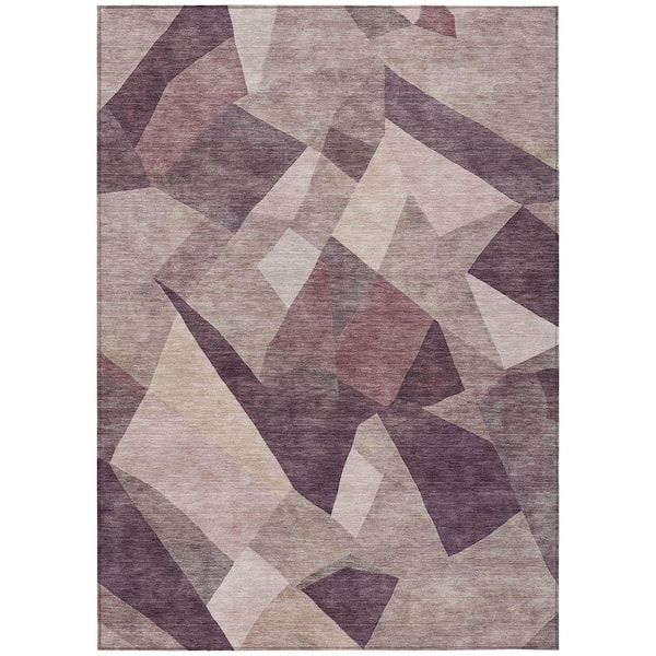Chantille Machine Washable Indoor/Outdoor Abstract ACN2374 Plum 8 ft. x 10 ft. Area Rug