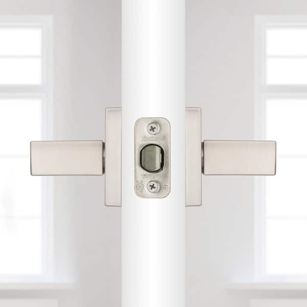 Kwikset Singapore Square Satin Nickel Hall/Closet Door Lever with