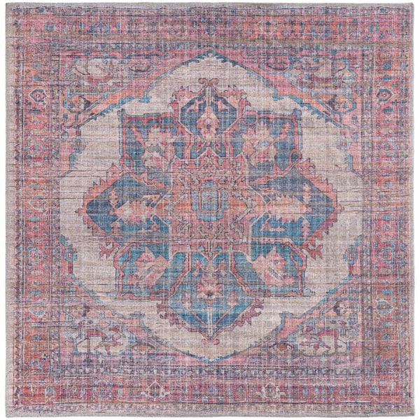 Nostalgia Ella Antique Beige 5 ft. 3 in. x 5 ft. 3 in. Machine Washable Area Rug
