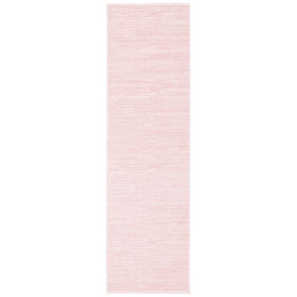 Vision Pink 2 ft. x 10 ft. Solid Marle Runner Rug