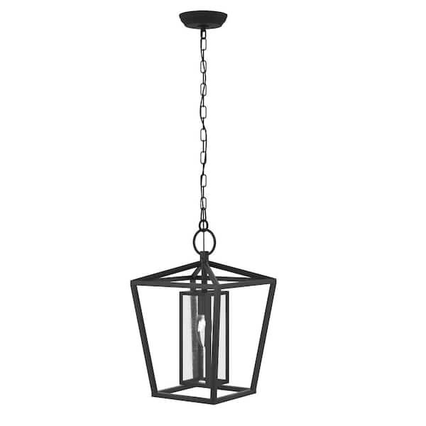 Maxax Kiyani 16 in. 1-Light Black Outdoor Pendant Light