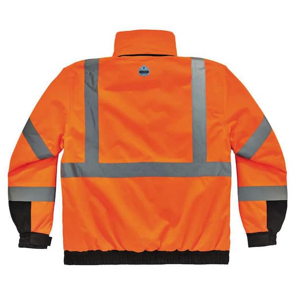 Ergodyne Men's 5X-Large Orange High Visibility Reflective Bomber