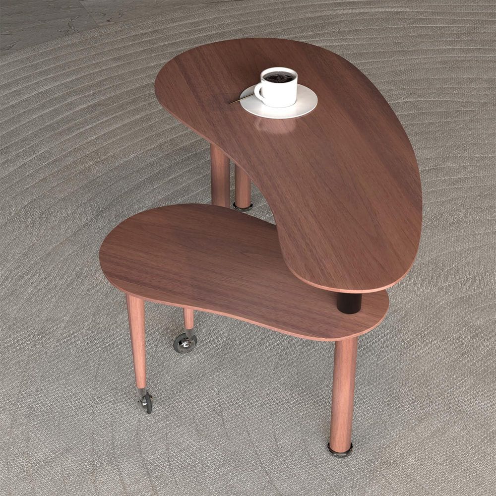 Seafuloy 47.2 in. Modern 360° Rotatable Nesting Oval Wood Coffee