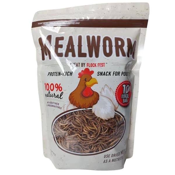 Buffalo Outdoor 10 Oz Poultry Protein-Rich Snack from Whole-Dried Mealworms 100% Natural - No Additives or Preservatives (6-Pack)