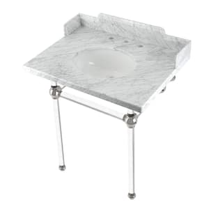 Fauceture Console Sink Set in Marble White/Polished Nickel