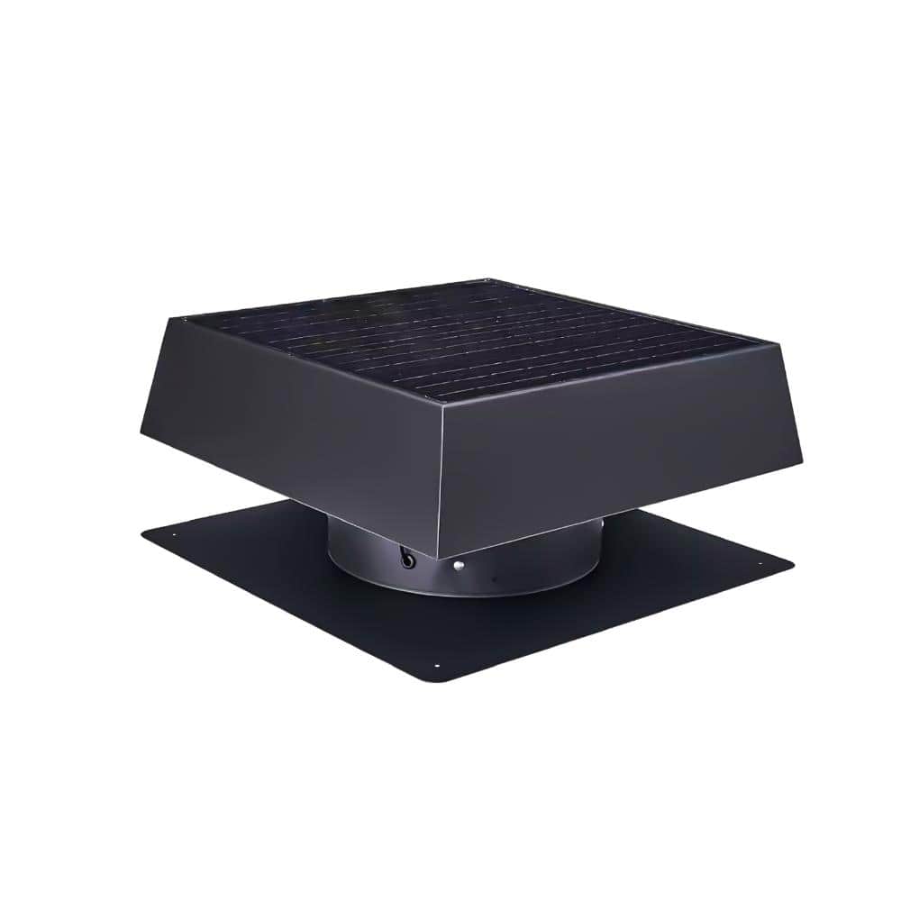 "Black 35W Dual Power 12"" Flush Mount Trapezoid Solar Attic Vent" price history on PriceWatchPro