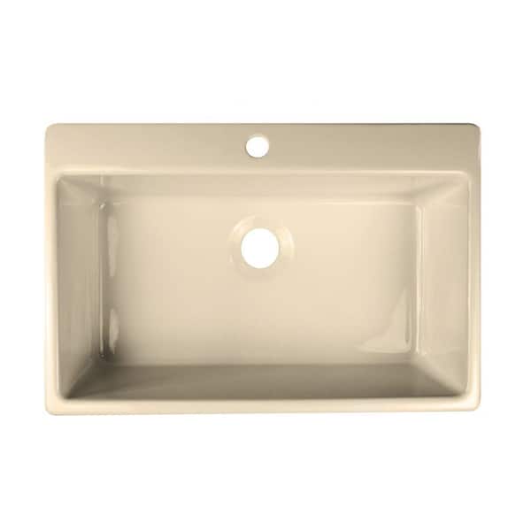 Lyons Industries Essence Drop-In Acrylic 33x22x9 in. 1-Hole Single Basin Kitchen Sink in Almond