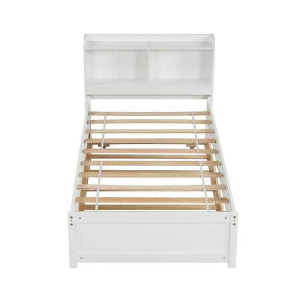 Harper & Bright Designs White Wood Frame Twin Size Platform Bed