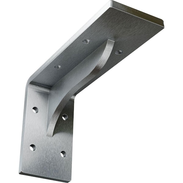 Ekena Millwork 2 in. x 3 3/4 in. x 6 in. Unfinished Embrey Steel Bracket