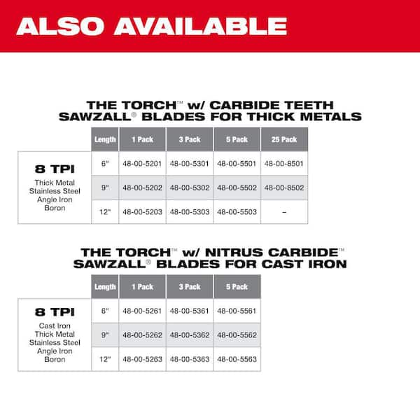 Milwaukee 48-00-5541 6 6TPI The WRECKER™ with Carbide Teeth SAWZALL®