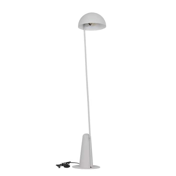 Eglo Aranzola 11.81 in. W x 64.50 in. H 1-Light Grey Standard Floor Lamp for Living Room with Grey Metal Dome Shade