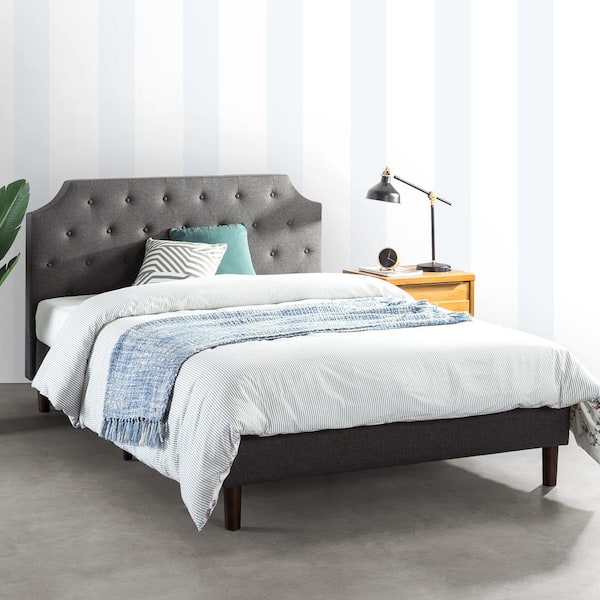 grey wooden super king bed