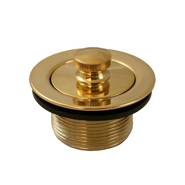 JONES STEPHENS Lift and Turn Bath Tub Drain PVD with 1-7/8 in. O.D. Coarse Threads, Polished Brass