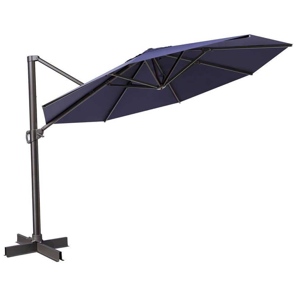 12 ft. x 12 ft. Heavy-Duty Frame Single Octagon Outdoor Cantilever Umbrella in Navy Blue price history on PriceWatchPro