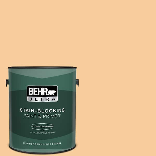 BEHR ULTRA 1 gal. #300C-3 Bagel Extra Durable Semi-Gloss Enamel Interior Paint & Primer