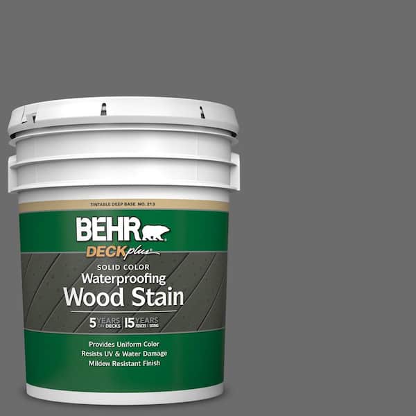 BEHR DECKplus 5 gal. #780F-6 Dark Granite Solid Color Waterproofing Exterior Wood Stain