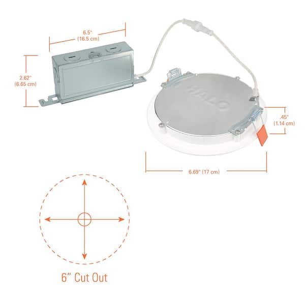 HALO HLBSL 6 in. Can Less Integrated LED, 900 Lumens, 5CCT, White