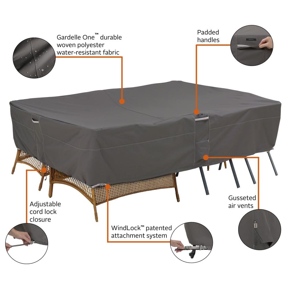 Ravenna Water-Resistant Brown and Off-White Patio Furniture Cover