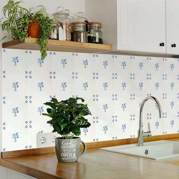 MI ALMA Blue D91 7 in. x 7 in. Vinyl Peel and Stick Tile (24 Tiles