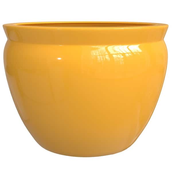 Oriental Furniture 14 in. Bright Yellow Fishbowl