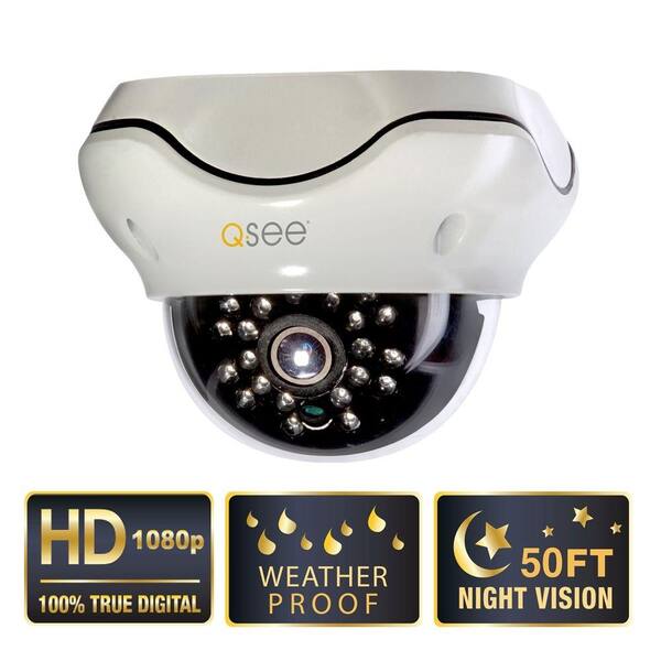 Q-SEE Elite Series Indoor/Outdoor 1080p SDI High Resolution Dome Security Camera with 50 ft. Night Vision