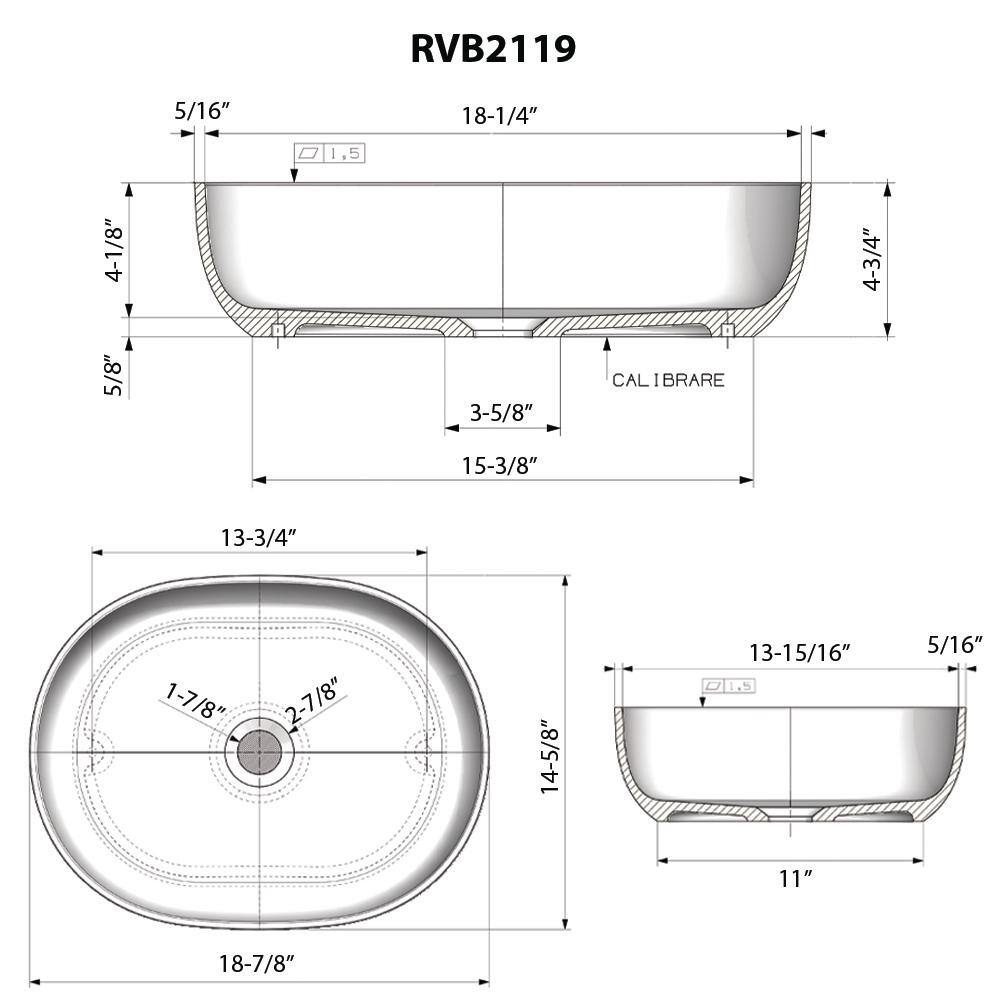 Ruvati 28" White Stone Above-Counter Vessel Sink