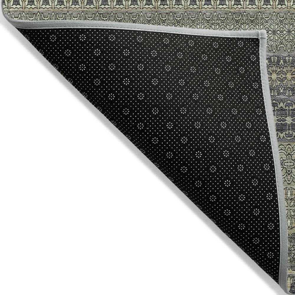 Sage Green Synthetic Flat Woven Reversible Rug 1'8" x 2'6"
