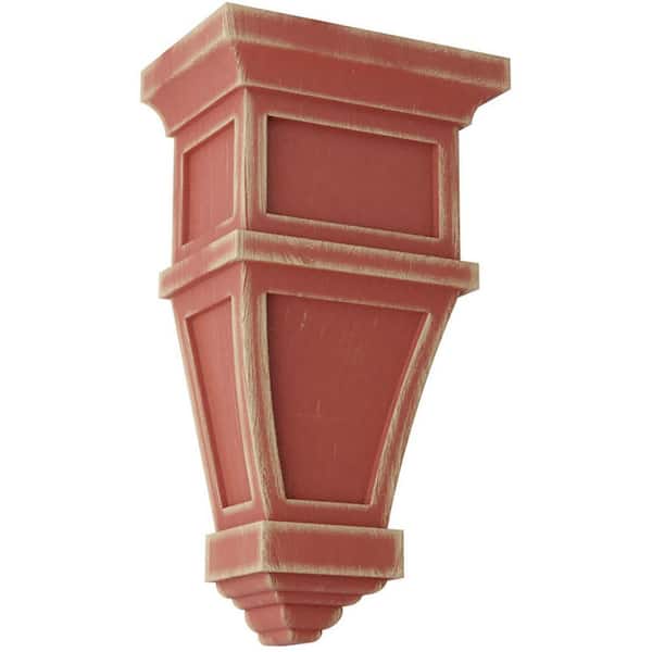 Ekena Millwork 6 in. x 11 in. x 4 in. Salvage Red Alpine Wood Vintage Decor Corbel