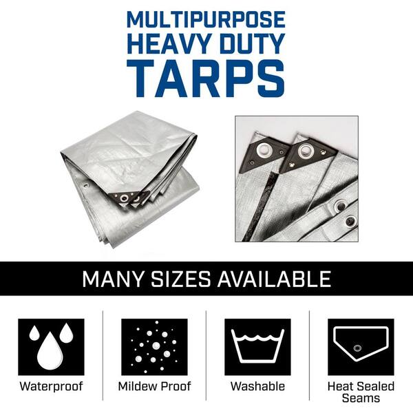 Large Multi-Purpose Heavy Duty Poly Tarps 20 x 30 Feet Details about   Grizzly Tarps 
