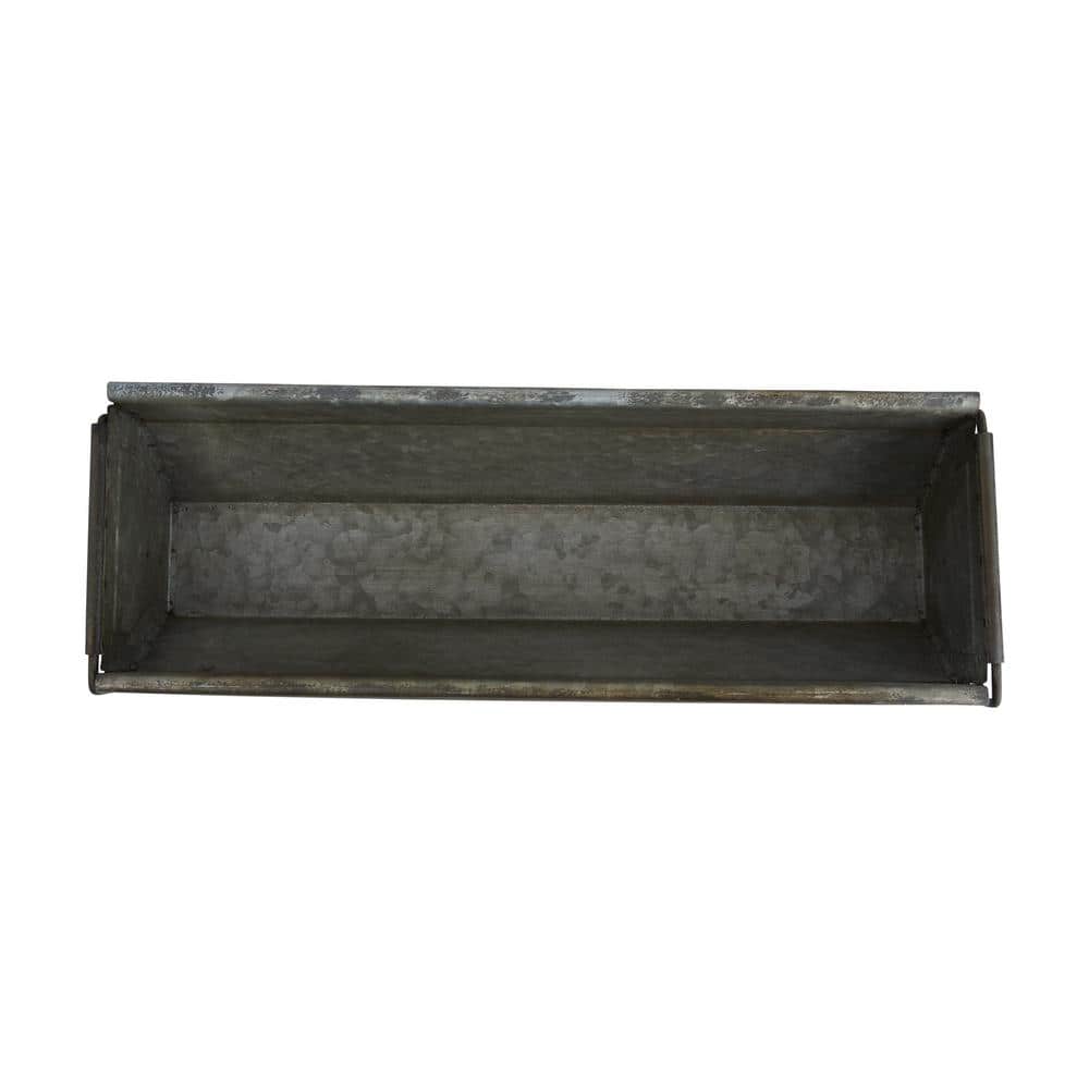 Rustic Farmhouse Metal Trough with Contemporary Legs and Distressed Zinc Finish