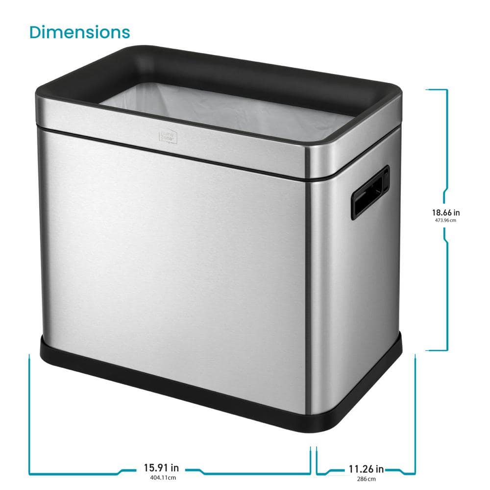 Slim Stainless Steel Open Top Trash Can for Commercial Use
