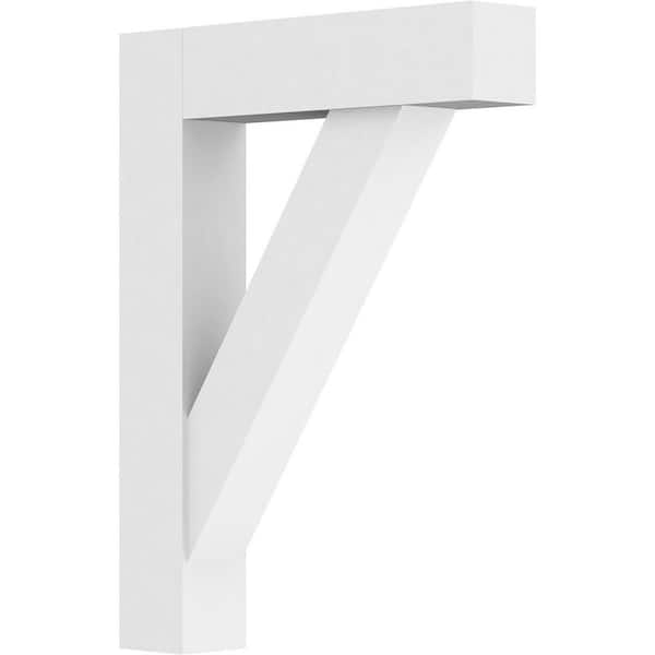 Ekena Millwork Standard Traditional 3 in. W x 24 in. H x 18 in. D Signature Urethane Polyurethane Bracket With Block Ends