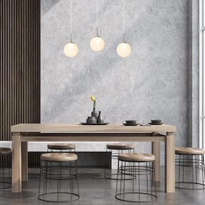 23 in. Integrated LED Brass Modern Island Chandelier, Farmhouse DIY Pendant Light, Frosted Glass Dining Room Chandelier