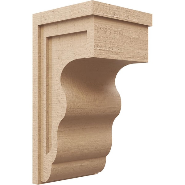 Ekena Millwork 11 in. x 11 in. x 22 in. Series 2 Wide Highland Rough Cedar Woodgrain Timberthane Polyurethane Corbel, Primed Tan