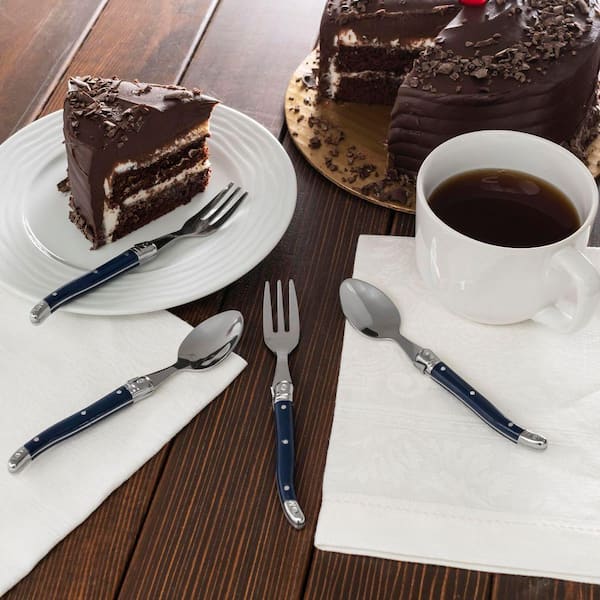 French Home Laguiole Stainless-Steel Coffee Spoons and Cake Forks