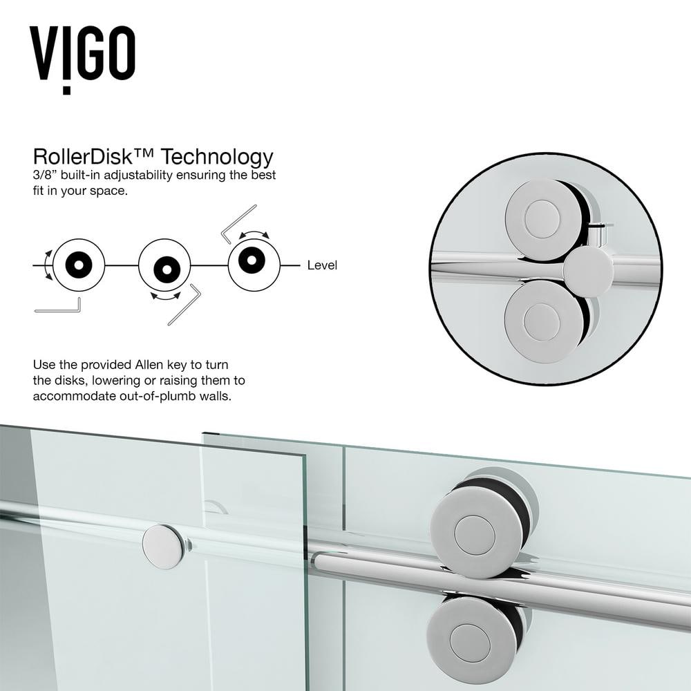 Winslow 48" Frameless Clear Glass Sliding Shower Enclosure with Black Hardware