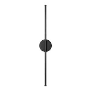 Aidan 27.5 in. 1-Light Black Linear Dimmable LED Wall Sconce