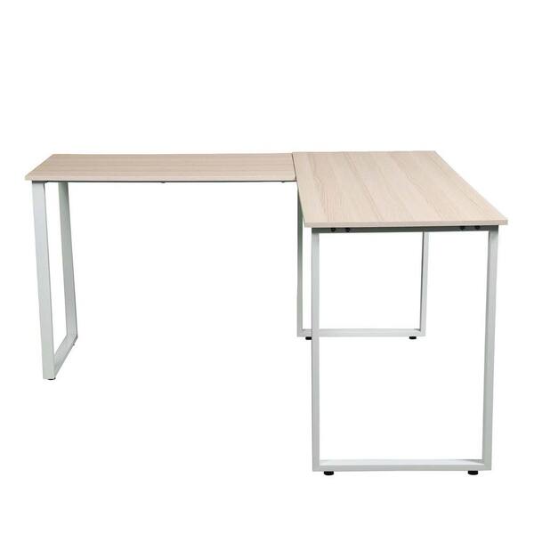 Utopia 4niture Juliet 55.11 in. L-Shaped White Corner Table or Computer Desk