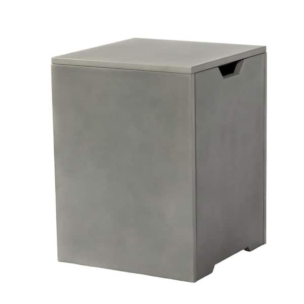 16 in. Propane Space Heater Outdoor Metal Vented Gas Cylinder Holder & Side Table for Patio/Deck/Backyard Storage, Grey