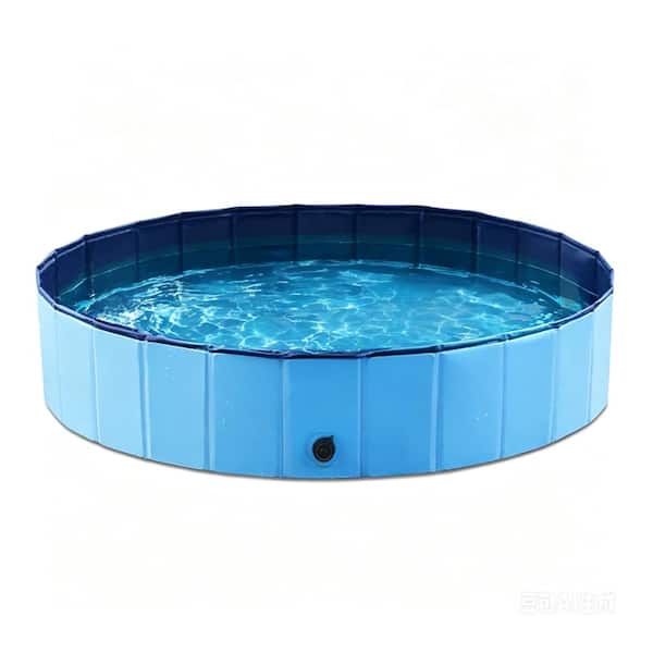 97 in. x 16 in. Foldable Round Kiddie Pool Pet Dog Swimming Pool