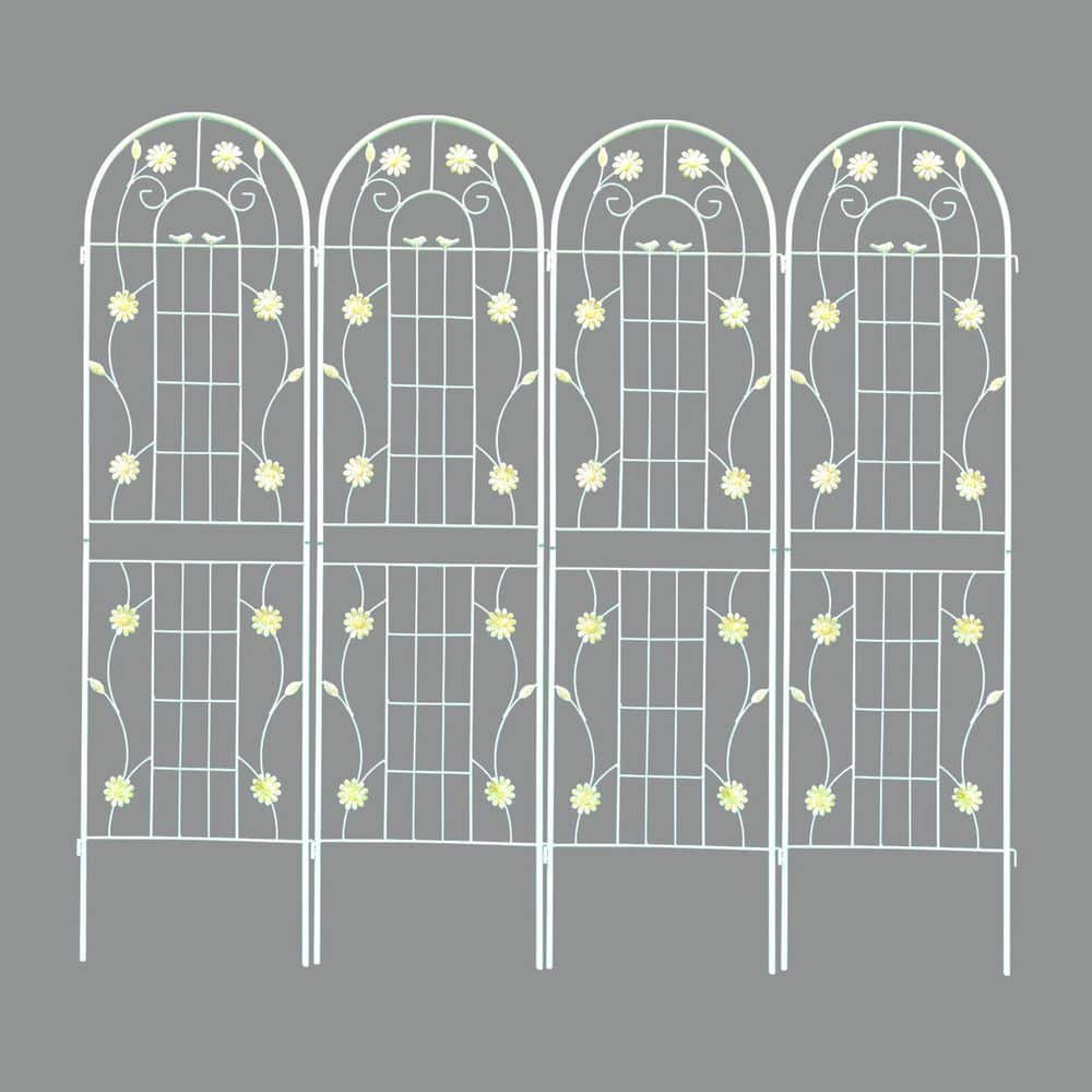 71 in. Metal Garden Trellis, Outdoor Flower Support, Rustproof Trellis for 