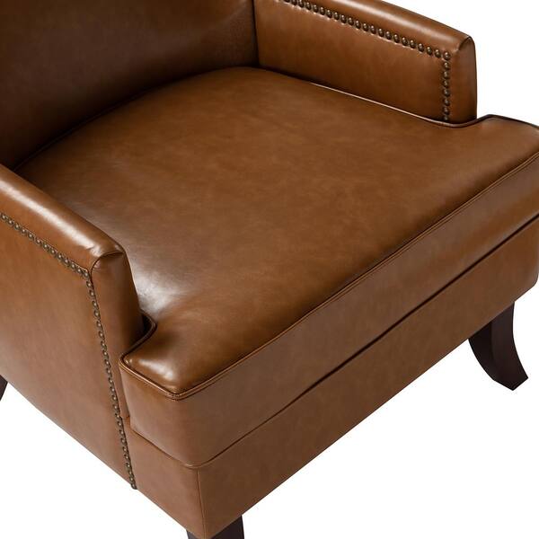 JAYDEN CREATION Benito Camel Mid-Century Modern Vegan Leather Arm