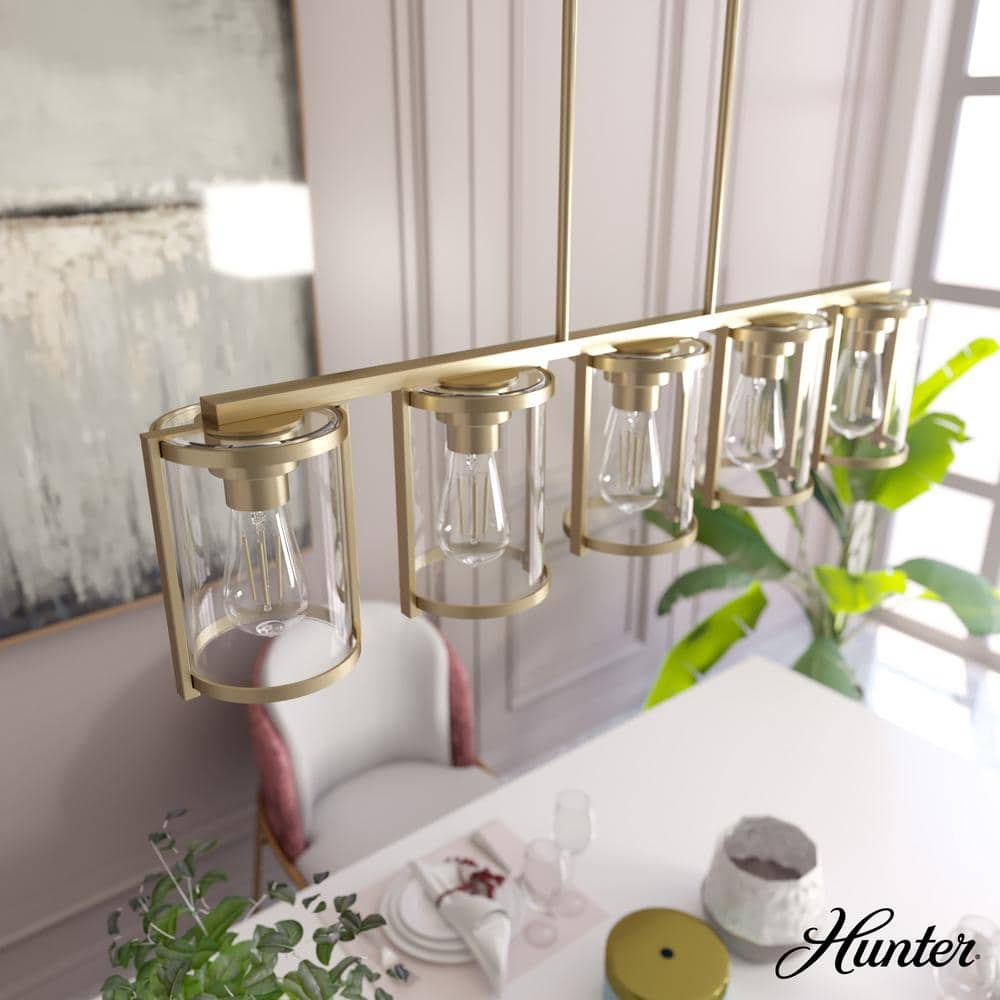 Astwood 5-Light Alturas Gold Island Chandelier with Clear Glass Shades Dining Room Light price history on PriceWatchPro