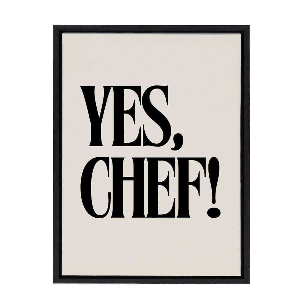 Black Framed Canvas Print with Bold Typography, 18x24