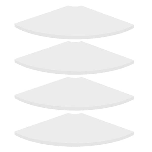 12 in. W x 12 in. D White Corner Shelf Set of 4,4 Tier Rounded