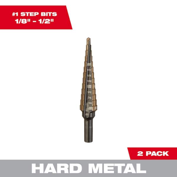 Milwaukee 1/8 in. to 1/2 in. #1 Cobalt Step Drill Bit (2-Pack)