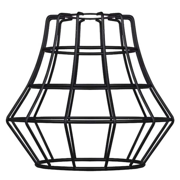 Westinghouse 6-1/2 in. Matte Black Angled Cage Shade with 2-1/4 in. Fitter and 7-5/8 in. Width