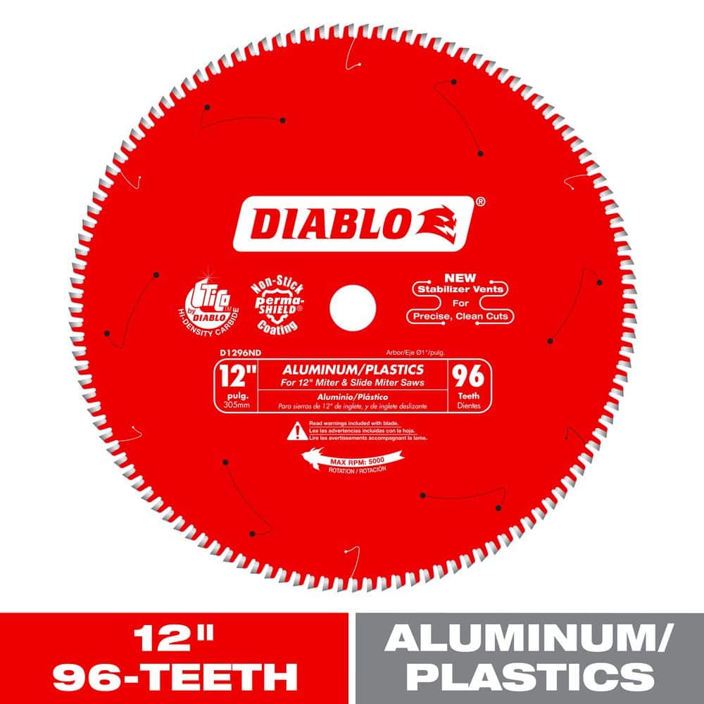 DIABLO 12in. x 96-Tooth Aluminum and Plastics Saw Blade D1296ND
