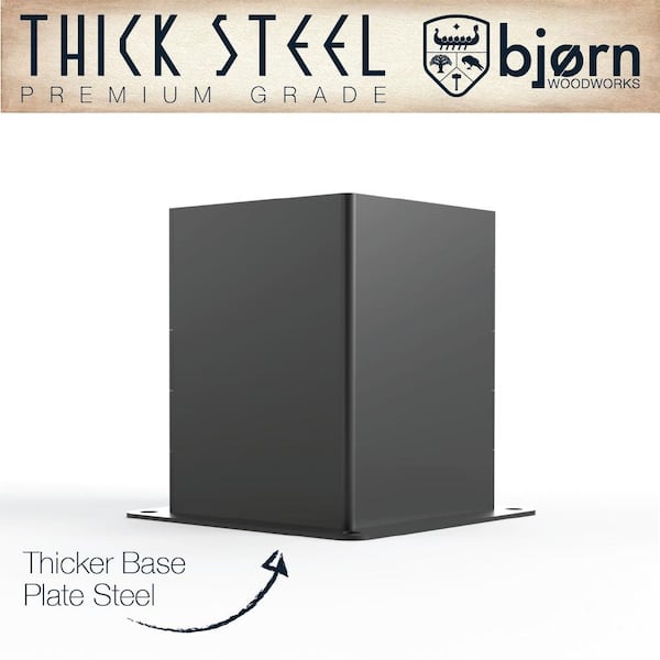 Bjorn Woodworks 4 in. x 4 in. Powder Coated Steel Pergola Boot