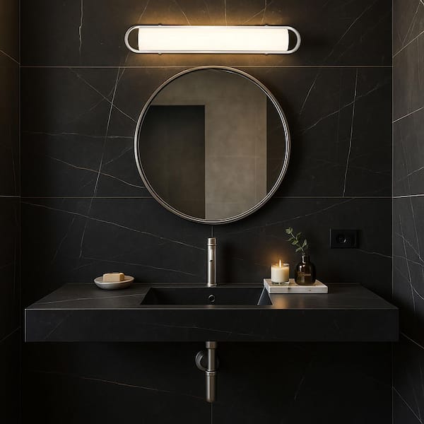 Velano 24 in. 1-Light Brushed Nickel Selectable Integrated LED Vanity Light Bar with White Acrylic Lens